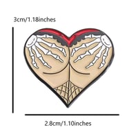 Image 2 of Skeleton Grabbing A Booty In Fishnet Stockings Enamel Pin