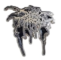 Image 1 of Dark Throne Band Logo Rhodium Plated Enamel Pin