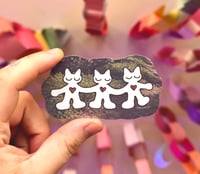 Image 1 of kitty friend trio on a walk sticker