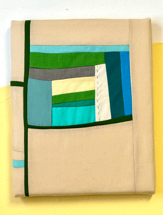 improv quilt 4" // 10x8 stretched "canvas" cotton improv quilt