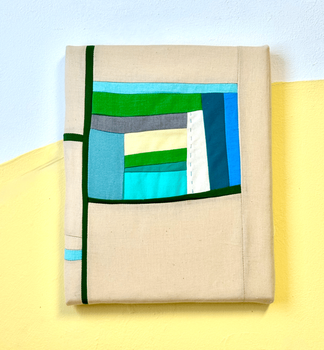 improv quilt 4" // 10x8 stretched "canvas" cotton improv quilt