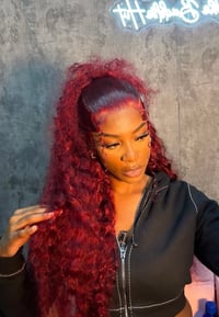 28 inch 99j/Burgundy Deep Wave Wig