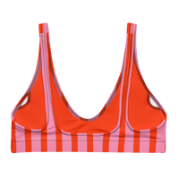 Image 2 of Pink Striped Bikini Top