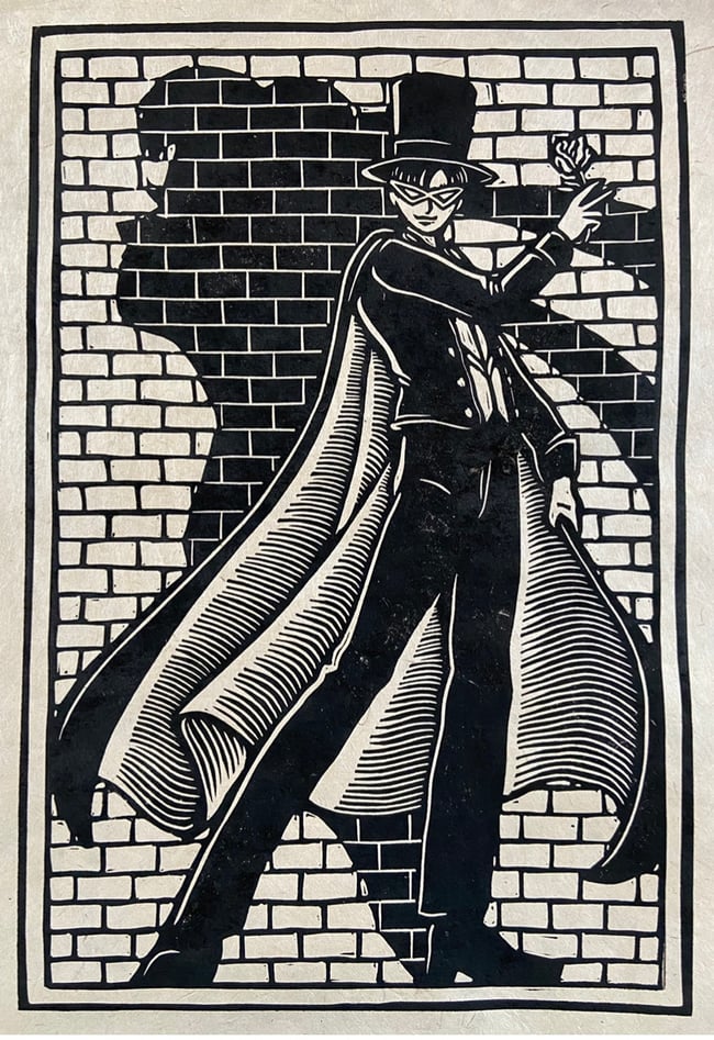 Tuxedo Mask Block Print