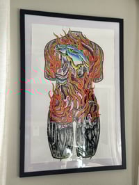 20x30 WET FIRE CHROME PANTHER BACKPIECE PRINT