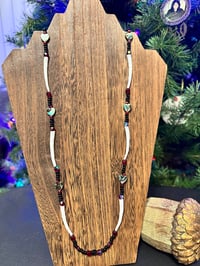 Red abalone heart necklace 