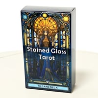 Image 1 of Stained Glass Tarot Deck – 78 Cards – Rider-Waite Inspired Beginner Divination Set