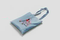 Image 5 of "Punk's not dead!" tote bag - kakas - fehér / kék