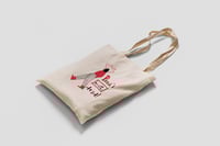 Image 3 of "Punk's not dead!" tote bag - kakas - natúr / sárga