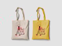 Image 1 of "Punk's not dead!" tote bag - kakas - natúr / sárga