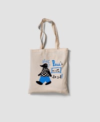 Image 2 of "Punk's not dead!" tote bag - süni - natúr / sárga