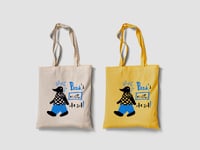 Image 1 of "Punk's not dead!" tote bag - süni - natúr / sárga