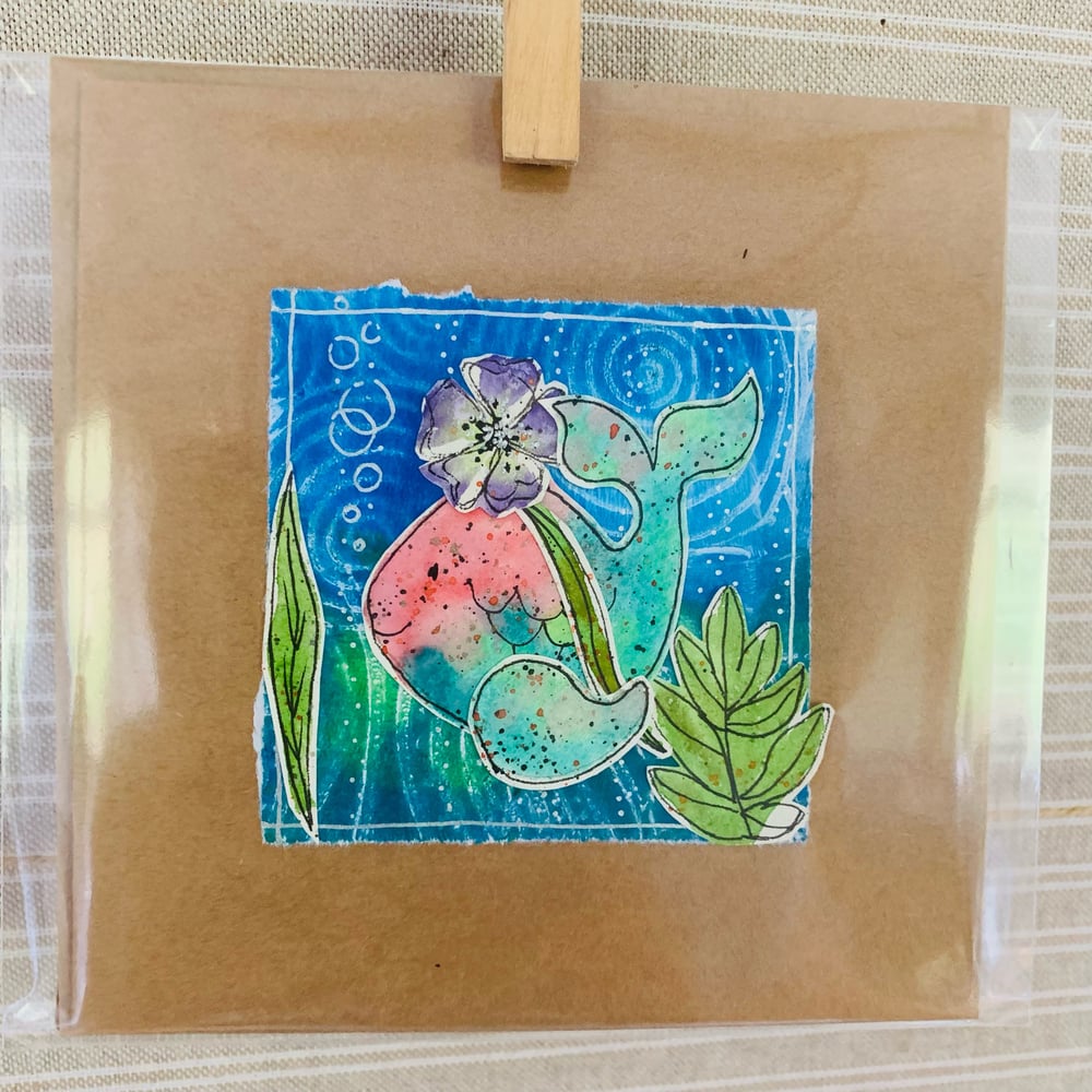 Image of 4 Hand Painted Cards #B4