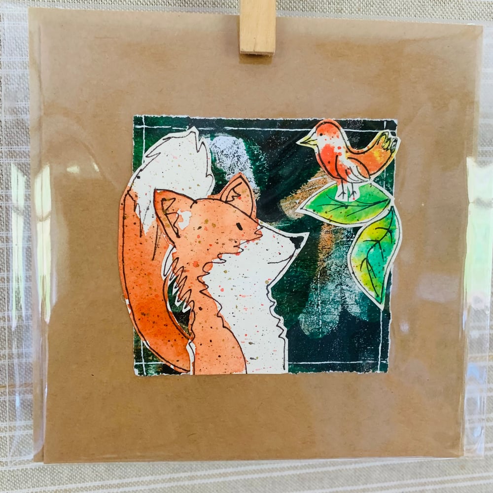 Image of 4 Hand Painted Cards #B5