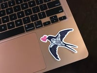 Image 1 of Swallow Vinyl Sticker, 3-in
