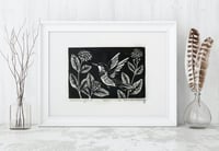 Image 1 of Hummingbird Linocut Original Art Print