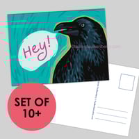 Image 1 of Hey! Send a Raven Postcard for Contacting Reps and Officials
