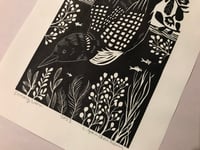 Image 5 of Diving Loon Linocut Block Print