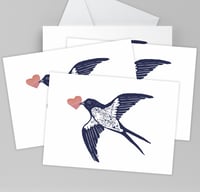 Image 1 of Cute Swallow I Love You Cards