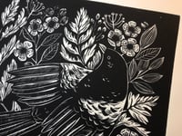 Image 2 of Magpie Linocut Block Print