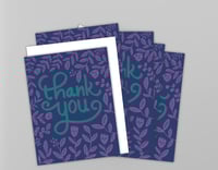 Image 1 of Thank You Card Set in Purple