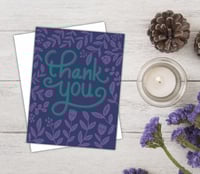 Image 2 of Thank You Card Set in Purple