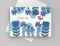 Image 2 of Thank You Card Set with Folk Art Flowers
