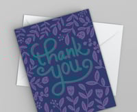 Image 3 of Thank You Card Set in Purple