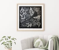 Image 8 of Magpie Linocut Block Print