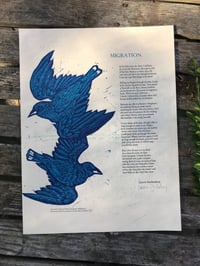 Image 4 of "Migration" Letterpress Art Print with Birds