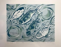 Image 2 of SPECIAL EDITION Lino cut Print with Fish