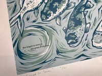 Image 3 of SPECIAL EDITION Lino cut Print with Fish