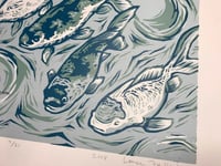 Image 4 of SPECIAL EDITION Lino cut Print with Fish