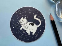 Image 1 of Space Cat Vinyl Sticker, 3-inch