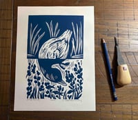 Image 6 of Duck Pond Linocut Block Print