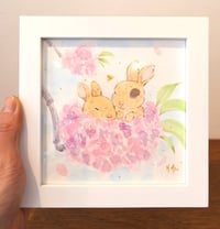 Image 2 of 'Bunny Blossoms' Original Painting