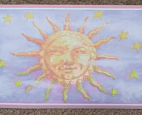 Image 3 of 1990s Vintage Brewster Wallpaper Border Rolls - Sun Moon Stars Celestial Starry Sky - (Set of 2)