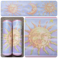 Image 1 of 1990s Vintage Brewster Wallpaper Border Rolls - Sun Moon Stars Celestial Starry Sky - (Set of 2)