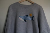 Image 2 of gingham sharky crewneck (3XL) 🦈⭐️