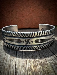 Image 1 of WL&A Handmade Ingot Old Style Whirling Log Cuff  - Size 7" to 7.5" Wrist