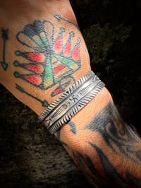 Image 3 of WL&A Handmade Ingot Old Style Whirling Log Cuff  - Size 7" to 7.5" Wrist