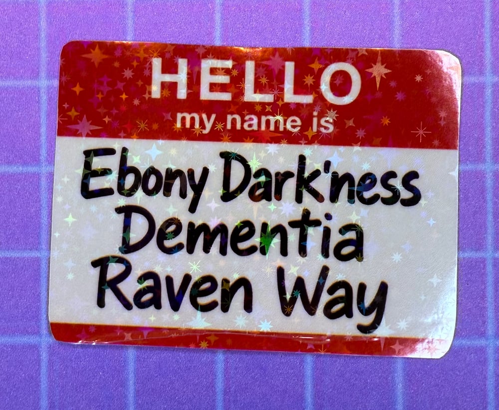 Image of My Immortal inspired holographic water resistant sticker