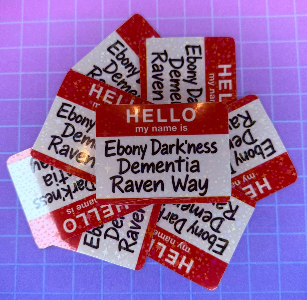 Image of My Immortal inspired holographic water resistant sticker