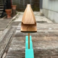 Image 3 of Midcentury Style Abstract Fish Sculpture in Pecan with Accent Colors. 