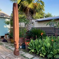 Image 1 of Tall Walnut Tiki with Concrete Base