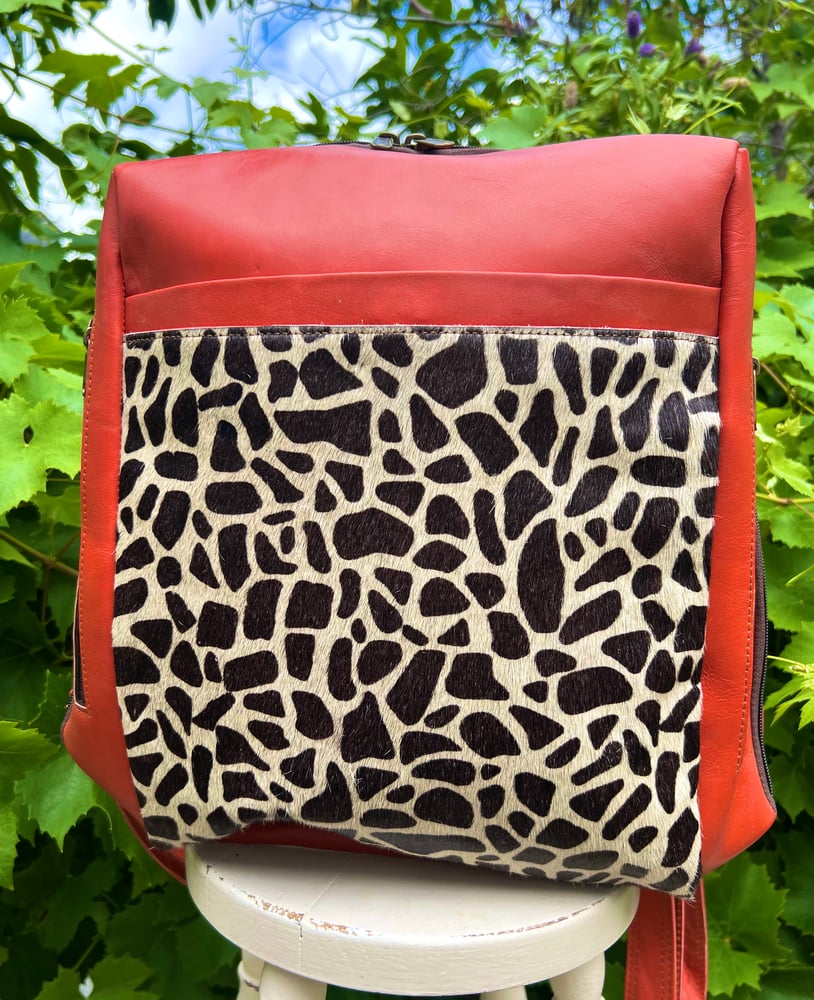 Image of Harlequin Recycled Leather Large 15” Backpack #222A