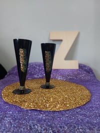 Image 2 of Black Lacquer Seaglass Pilsners