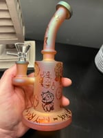 Rick & Morty Electro Plated Frosted Bong