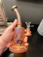 Rick & Morty Electro Plated Frosted Bong