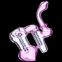 Image 2 of Pink Double Chamber Bubbler 